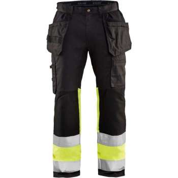 Blaklader High Vis werkbroek met stretch - Zwart/High Vis Geel - D88