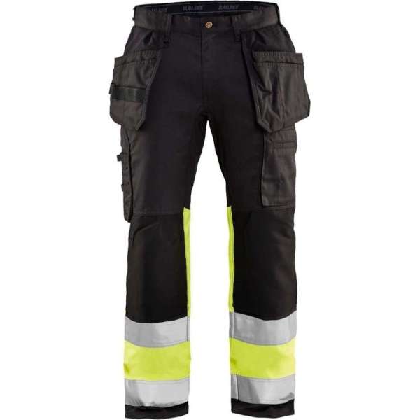 Blaklader High Vis werkbroek met stretch - Zwart/High Vis Geel - D88 Blaklader High Vis werkbroek met stretch - Zwart/High Vis Geel - D88