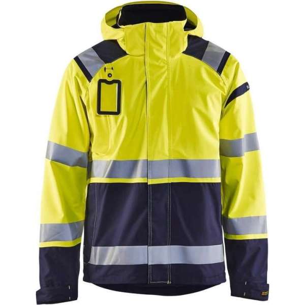Blåkläder 4987-1987 Shell jack High Vis ongevoerd Geel/Marineblauw maat XXXL Blåkläder 4987-1987 Shell jack High Vis ongevoerd Geel/Marineblauw maat XXXL