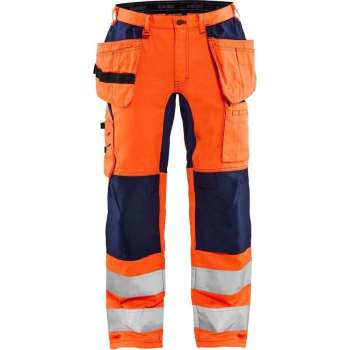 Blaklader Werkbroek met stretch High Vis - High Vis Oranje/Marineblauw - C44