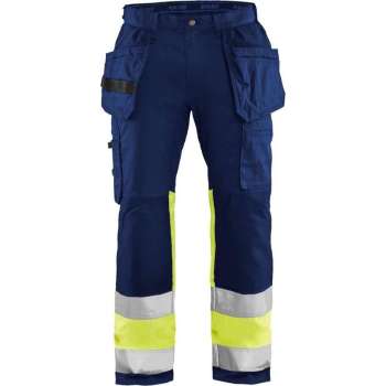 Blaklader High Vis werkbroek met stretch - Marine/High Vis Geel - C62