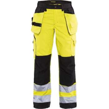 Blåkläder 7156-1811 Dames werkbroek High Vis met spijkerzakken Geel/Zwart maat 50