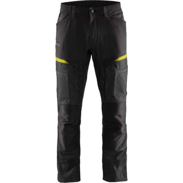 Blaklader Service werkbroek met stretch - Zwart/High Vis Geel - D88 Blaklader Service werkbroek met stretch - Zwart/High Vis Geel - D88