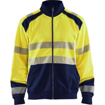 Blaklader Sweatshirt hele rits High Vis - High Vis Geel/Marineblauw - L