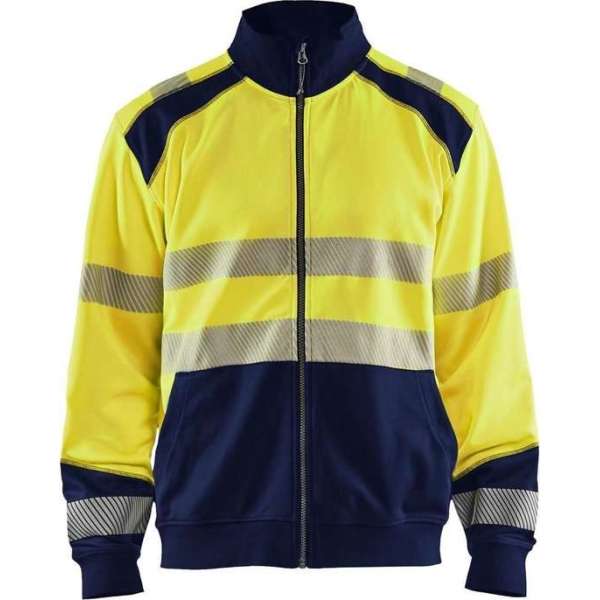 Blaklader Sweatshirt hele rits High Vis - High Vis Geel/Marineblauw - L Blaklader Sweatshirt hele rits High Vis - High Vis Geel/Marineblauw - L