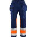 Blaklader High Vis werkbroek met stretch - Marineblauw/Oranje - C156