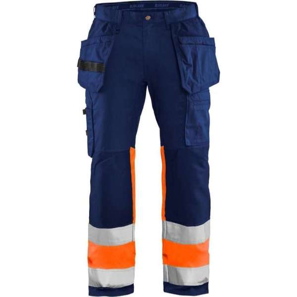 Blaklader High Vis werkbroek met stretch - Marineblauw/Oranje - C156 Blaklader High Vis werkbroek met stretch - Marineblauw/Oranje - C156