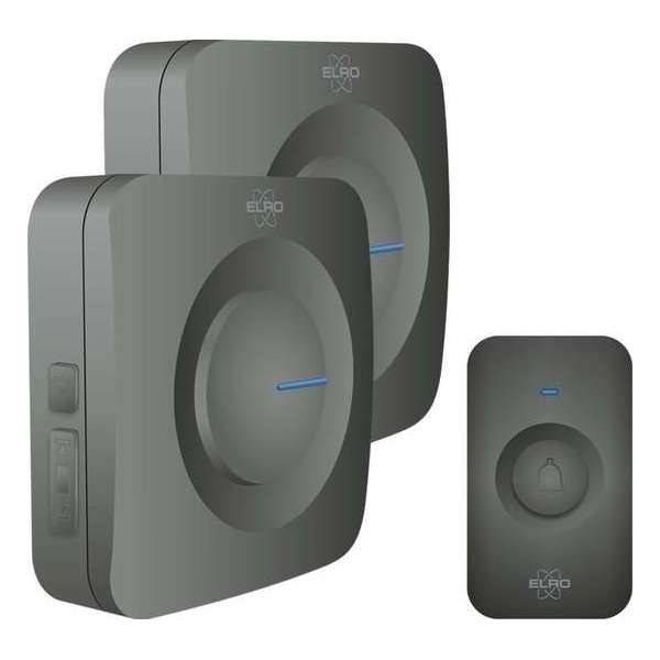 ELRO DB3000 Draadloze Deurbel Set – met 2x Ontvanger op batterij - Zwart ELRO DB3000 Draadloze Deurbel Set – met 2x Ontvanger op batterij - Zwart