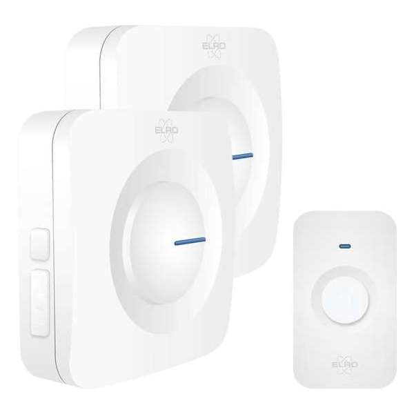 ELRO DB3000 Draadloze Deurbel Set – met 2x Ontvanger op batterij - Wit ELRO DB3000 Draadloze Deurbel Set – met 2x Ontvanger op batterij - Wit
