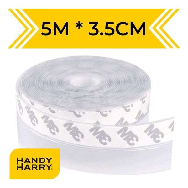 HANDY HARRY® Tochtstrip voor deuren - 5m*3.5cm - Transparant - Zelfklevende tochtwering - Tochtstopper HANDY HARRY® Tochtstrip voor deuren - 5m*3.5cm - Transparant - Zelfklevende tochtwering - Tochtstopper