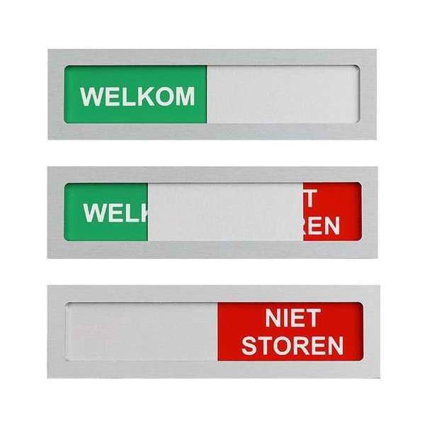 Schuifbordje - Welkom Niet Storen - 100 mm x 28 mm - 4 mm dik - Promessa-Design - 1 stuks Schuifbordje - Welkom Niet Storen - 100 mm x 28 mm - 4 mm dik - Promessa-Design - 1 stuks