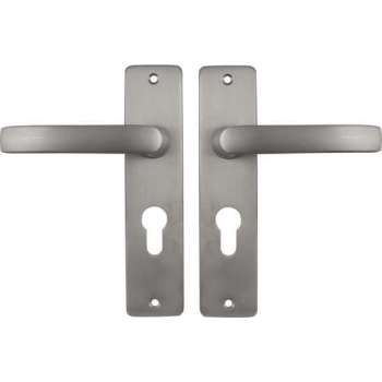 Starx Deurklink RVS – Deurbeslag – Deurschild voor Profielcilinder (PC55) – Deurklink Blok