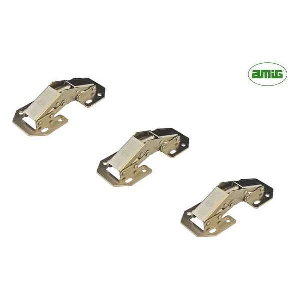 AMIG Kastscharnier Meubelscharnier met veer 100mm – 3 stuks – Easy-ON - Vernikkeld Staal – 90 graden – inkl. Schroeven AMIG Kastscharnier Meubelscharnier met veer 100mm – 3 stuks – Easy-ON - Vernikkeld Staal – 90 graden – inkl. Schroeven