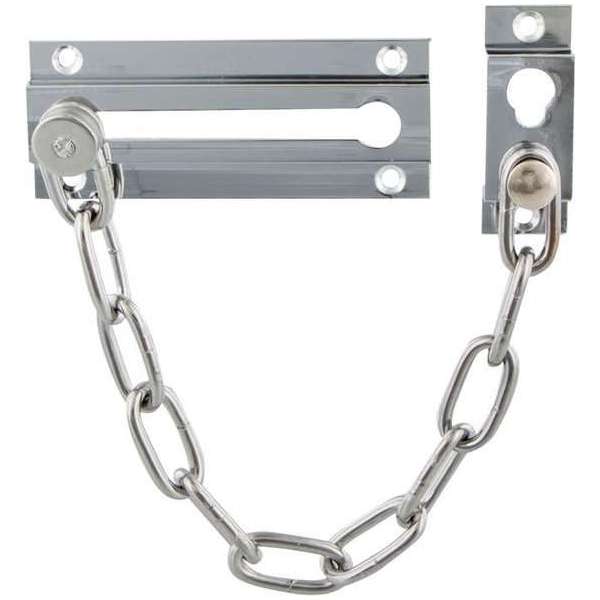 DX Deurketting - Chroom - Inclusief bevestigingsmateriaal – Voor binnen- en buitendraaiende deuren DX Deurketting - Chroom - Inclusief bevestigingsmateriaal – Voor binnen- en buitendraaiende deuren