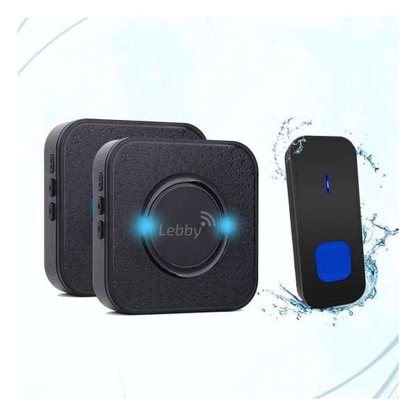 Draadloze Deurbel met 2 Ontvangers - Plug & Play - IP55 Waterdicht - 5 Volumes - 55 Melodieën Draadloze Deurbel met 2 Ontvangers - Plug & Play - IP55 Waterdicht - 5 Volumes - 55 Melodieën