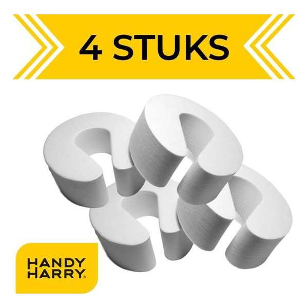 HANDY HARRY® Deurstoppers – 4 stuks - Wit - Deurklem - Kinderbeveiliging Deur - Deurvastzetter - Deurwig HANDY HARRY® Deurstoppers – 4 stuks - Wit - Deurklem - Kinderbeveiliging Deur - Deurvastzetter - Deurwig