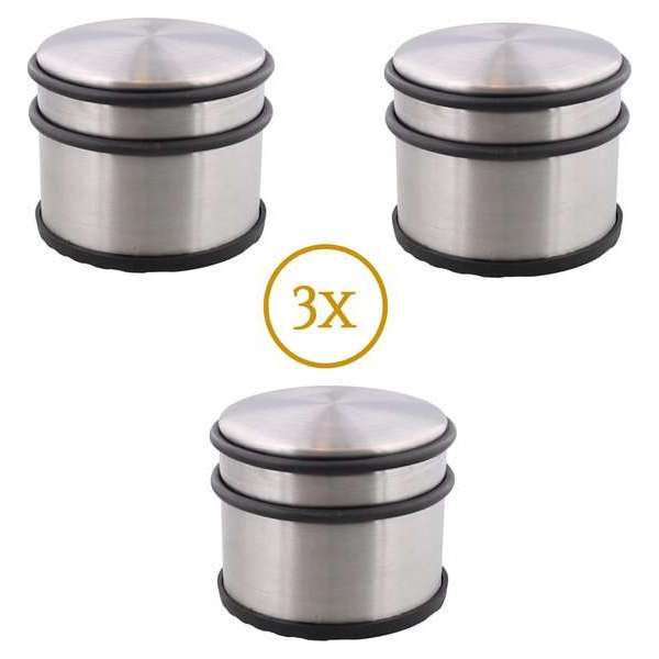 Deurstopper 3 Stuks Deurstop Deurstopper Binnen Deurbuffer RVS - 1kg - 9x9x7cm - MESC® Deurstopper 3 Stuks Deurstop Deurstopper Binnen Deurbuffer RVS - 1kg - 9x9x7cm - MESC®