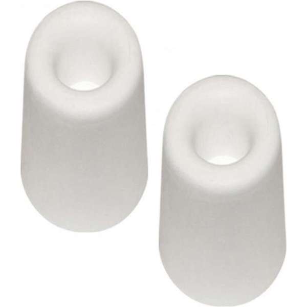 2x Deurbuffer / deurstopper wit rubber 75 x 40 mm - deurstop 2x Deurbuffer / deurstopper wit rubber 75 x 40 mm - deurstop