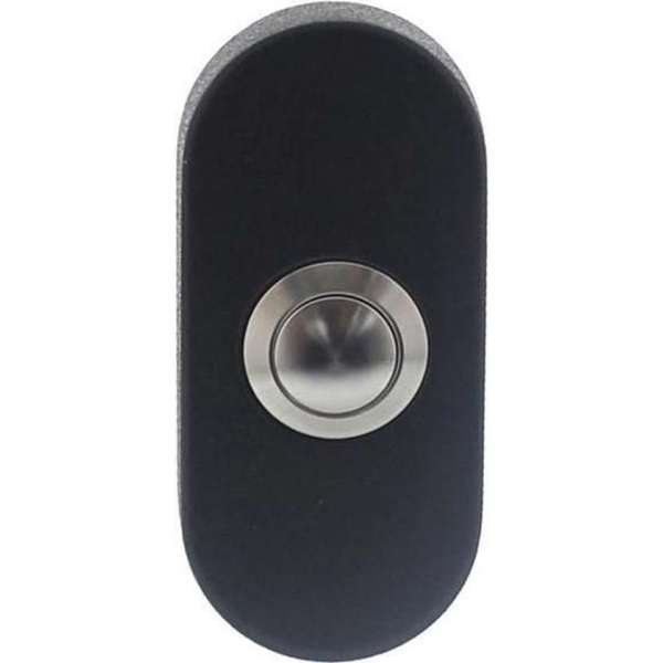 Intersteel Deurbel ovaal verdekt 65x30x10 rvs/mat zwart Intersteel Deurbel ovaal verdekt 65x30x10 rvs/mat zwart