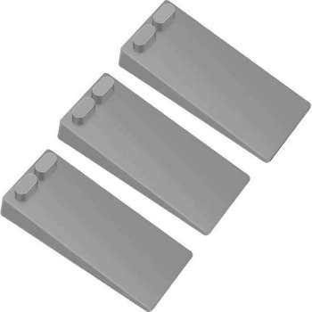 Monno® Deurstopper - Stapelbaar - Deurbuffer - Deurvastzetter - Deurwig - voor Binnen - 3 Stuks - PVC - Grijs