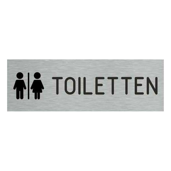 Deurbordje - toiletbord - met iconen - bordje - toiletten - rechthoekig met RVS look Deurbordje - toiletbord - met iconen - bordje - toiletten - rechthoekig met RVS look