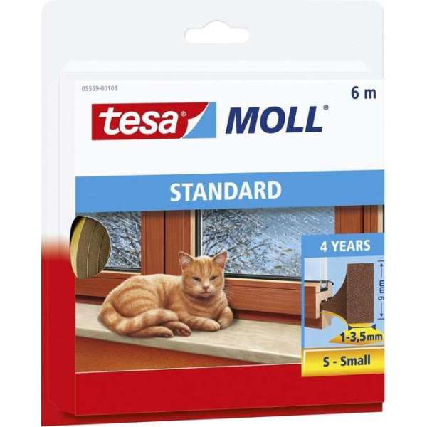 Tesa Moll tochtstrip 05559 I profiel - 9mmx6m bruin Tesa Moll tochtstrip 05559 I profiel - 9mmx6m bruin