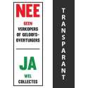 Geen colportage wel collectanten sticker transparant - Deursticker geen verkoop - Anti colportage
