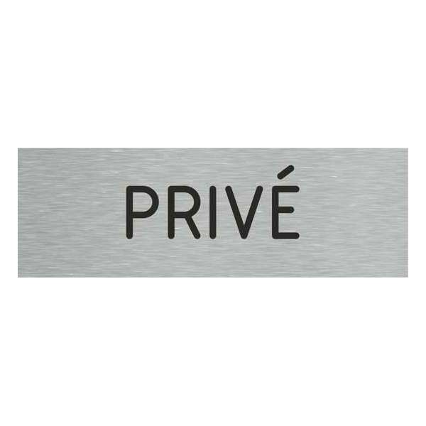 Deurbordje - privé bord - bordje - privé - rechthoekig met RVS look Deurbordje - privé bord - bordje - privé - rechthoekig met RVS look