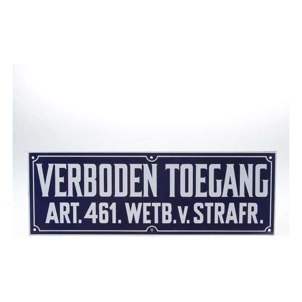 Bord verboden toegang metaal 35x12cm Bord verboden toegang metaal 35x12cm