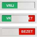 Schuifbordje vrij - bezet - 100 mm x 28 mm - Met maar 4 mm dikte geen blok op je deur - Promessa-Design.