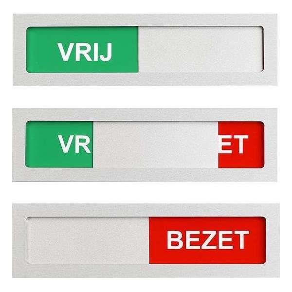 Schuifbordje vrij - bezet - 100 mm x 28 mm - Met maar 4 mm dikte geen blok op je deur - Promessa-Design. Schuifbordje vrij - bezet - 100 mm x 28 mm - Met maar 4 mm dikte geen blok op je deur - Promessa-Design.