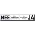 NEE JA sticker brievenbus - Brievenbussticker RVS zwart -150 mm x 25 mm x 1 mm - Promessa-Design.