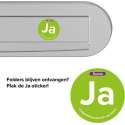 Ja Ongeadresseerde reclame Brievenbus sticker 3 x 3 cm
