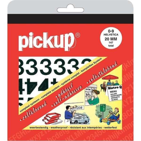 Pickup plakcijfers boekje Helvetica zwart - 20 mm Pickup plakcijfers boekje Helvetica zwart - 20 mm