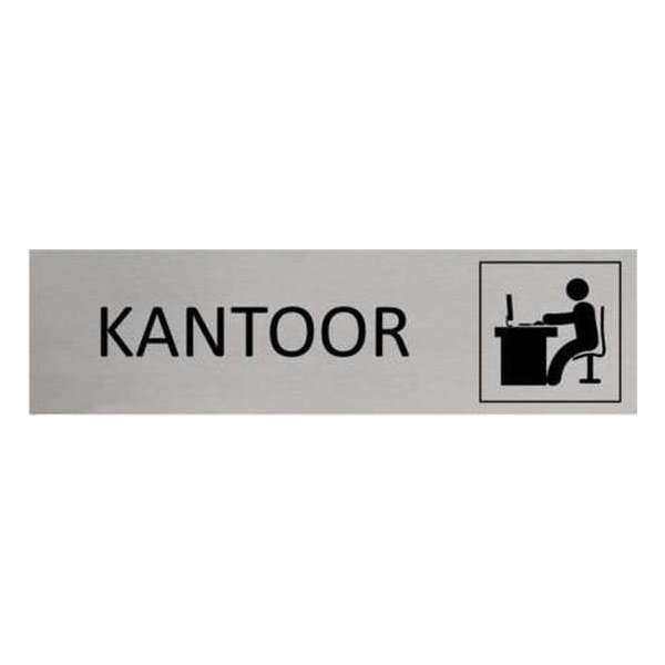 Aluminium Deurbordje Kantoor 165x45mm met tape Aluminium Deurbordje Kantoor 165x45mm met tape