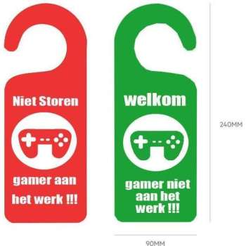 deurhanger niet storen - gamer aan het werk