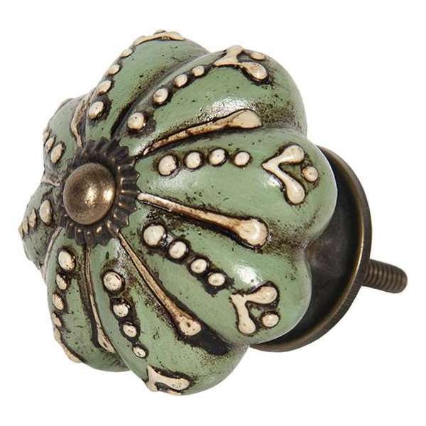 Clayre & Eef Deurknop Ø 4 cm Groen Keramiek Meubelknop Clayre & Eef Deurknop Ø 4 cm Groen Keramiek Meubelknop