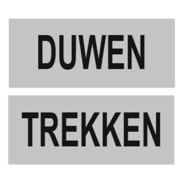Duwen + trekken deur plaatjes - Aluminium 25x60mm met tape Duwen + trekken deur plaatjes - Aluminium 25x60mm met tape