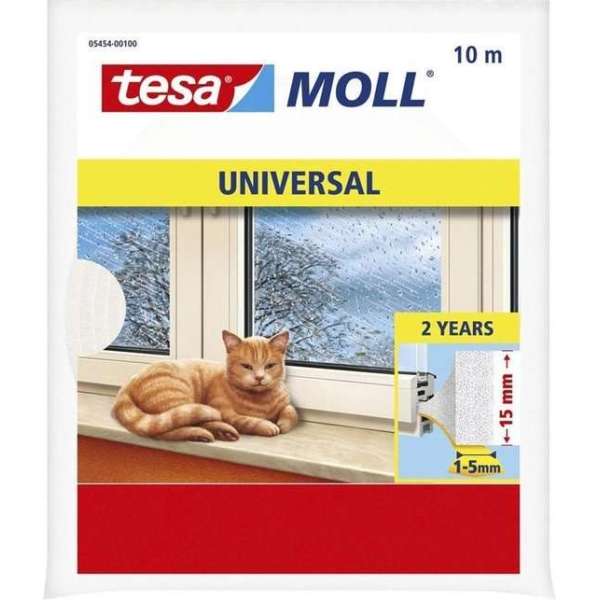 2x Tesa zelfklevende tochtstrip wit 10 mtr x 15 mm 2x Tesa zelfklevende tochtstrip wit 10 mtr x 15 mm