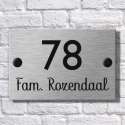 Kunststof Naambord – Naambord RVS Look 15x10 cm – Naambordje voordeur - Gegraveerd naambord – Zelf ontwerpen