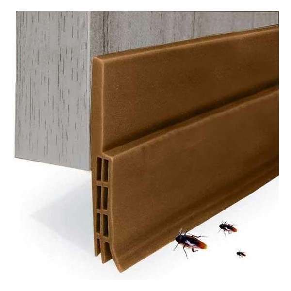 Rori - Aanpasbare Tochtstopper - Zelfklevende tochtstrip voor deuren - Bruin - 100 cm x 5 cm Rori - Aanpasbare Tochtstopper - Zelfklevende tochtstrip voor deuren - Bruin - 100 cm x 5 cm