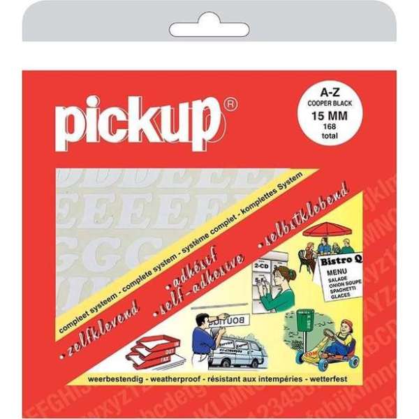 Pickup plakletters boekje CooperBlack wit - 15 mm Pickup plakletters boekje CooperBlack wit - 15 mm