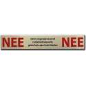 NEE NEE sticker brievenbus - Brievenbussticker nee nee RVS - 150 mm x 25 mm x 1 mm - Promessa-Design.