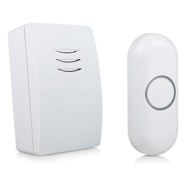 Byron Draadloze Deurbel Set - DBY-21131 - port - draadloos - 100 m - wit Byron Draadloze Deurbel Set - DBY-21131 - port - draadloos - 100 m - wit