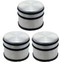 3x Deurstoppers RVS 9 x 7,5 cm - Huishouden - Woonaccessoires/benodigdheden - Deurstoppers van RVS