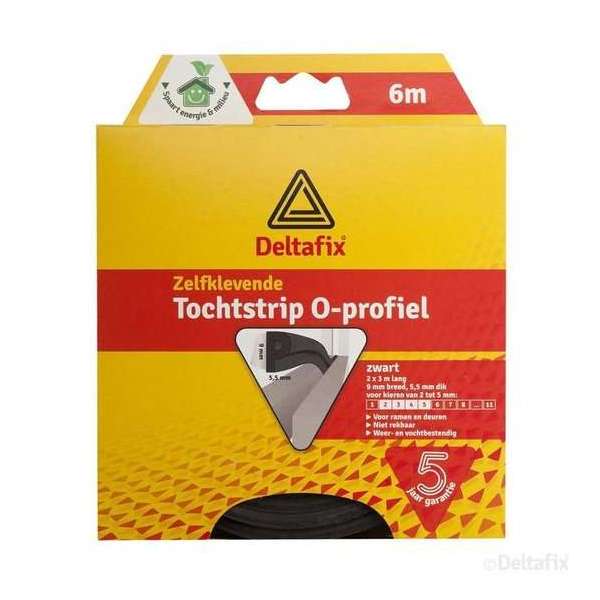Tochtstrip O-Profiel Epdm 6 M 9 mm Zwart Tochtstrip O-Profiel Epdm 6 M 9 mm Zwart