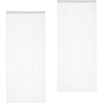 Relaxdays draadgordijn wit - deurgordijn - 250 cm - gordijn van draad - roomdivider