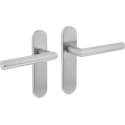 Intersteel deurkruk met schild - Basic Hoek 90° - blind - RVS geborsteld