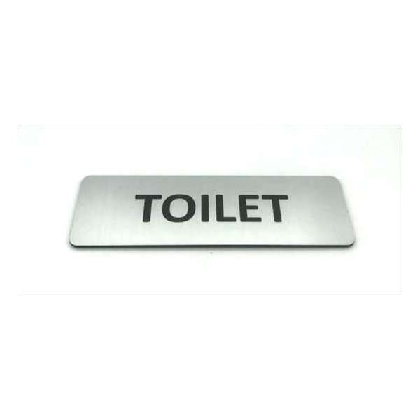 Deurbordje - WC bord - WC - Toiletbord - Bordje - RVS Look - 150 mm x 50 mm x 1,6 mm - 5 jaar garantie Deurbordje - WC bord - WC - Toiletbord - Bordje - RVS Look - 150 mm x 50 mm x 1,6 mm - 5 jaar garantie