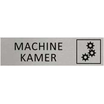 Aluminium Bordje Machinekamer 165x45mm met tape